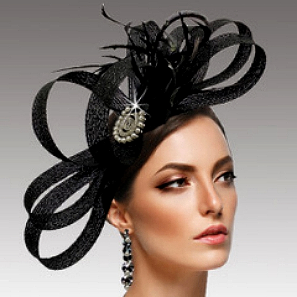 Beloved Millinery Exquisite Couture Ribbon Feather Fascinator Derby Tea Brunch